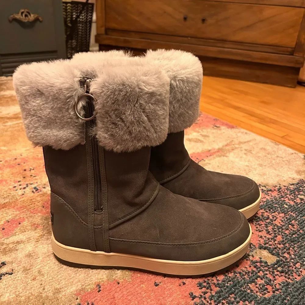 Koolaburra Gray Fur-Lined Winter Boots